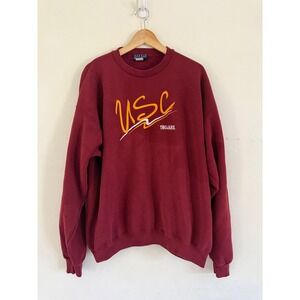 Vintage Crable Sportswear USC Trojans Sweatshirt Maroon Mens XL USA Made 90s